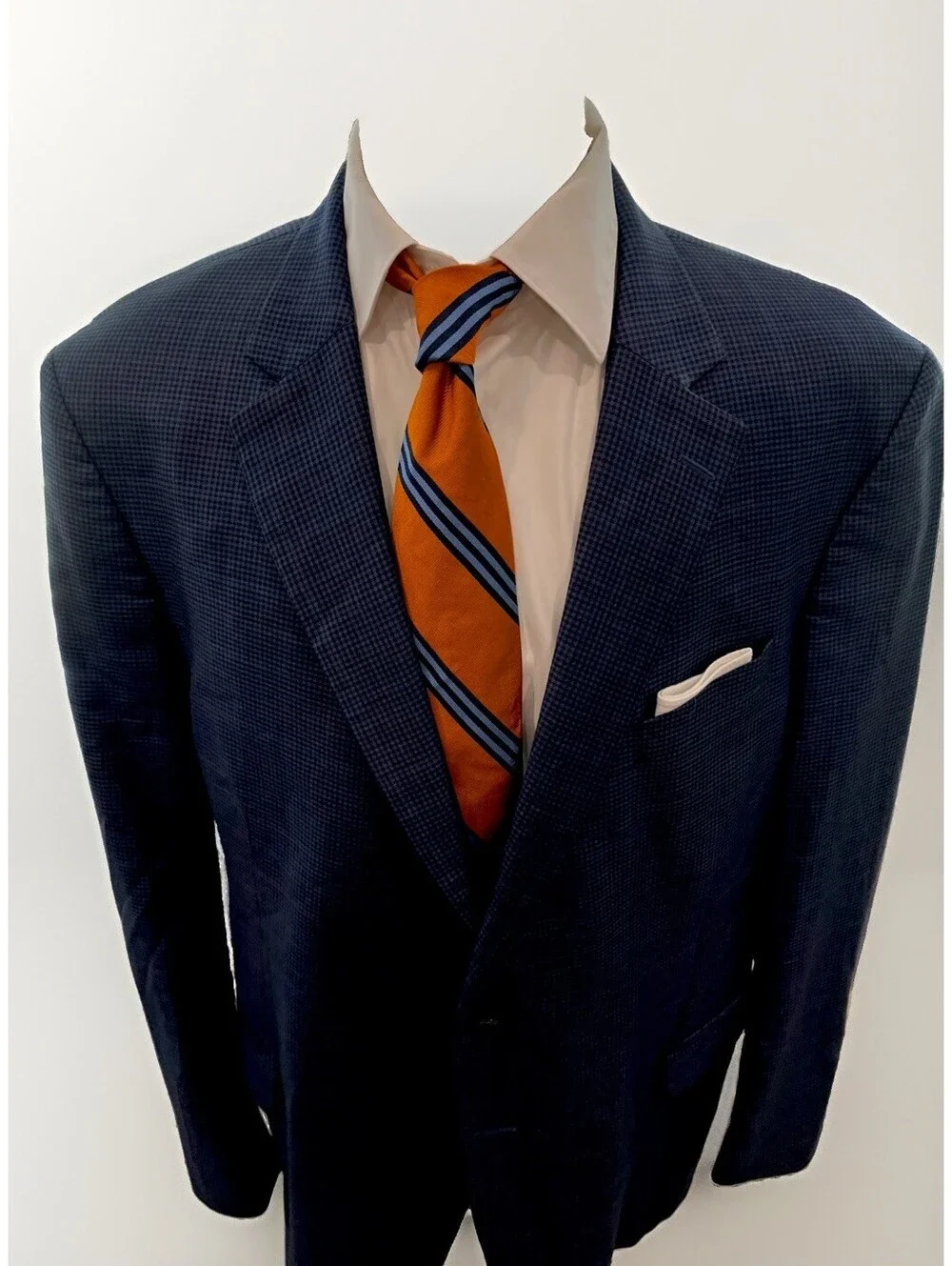 PETER MILLAR BLUE PATTERN MENS BLAZER 50TALL MADE IN CANADA VGC
